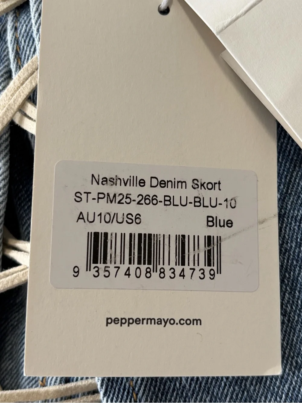 Peppermayo Nashville Denim Skort NWT size 6 Low Rise Lace Up Mini Y2K - Picture 8 of 16